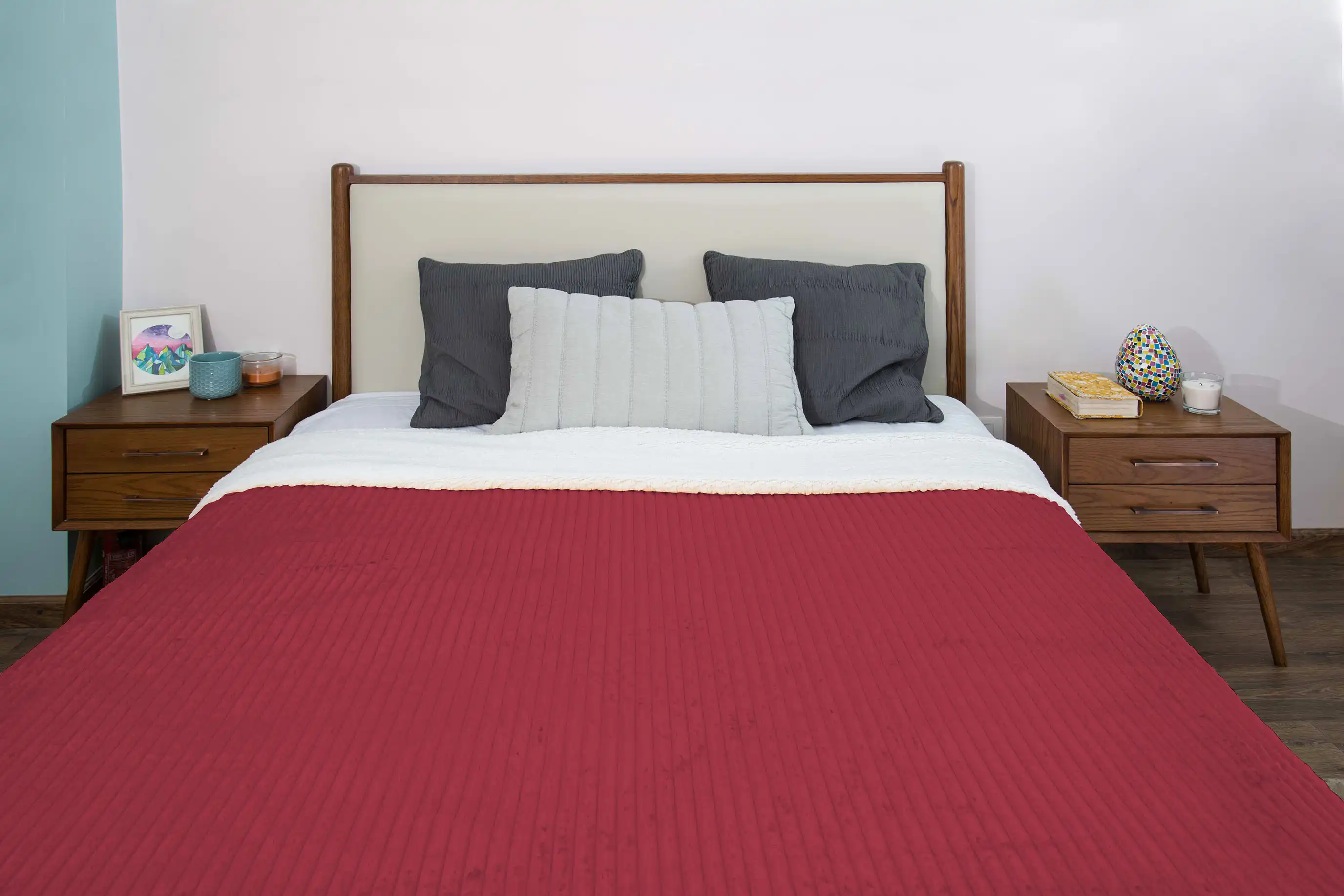 Striped Double Side Fleece/Sherpa Blanket (180 x 220) - Image 39